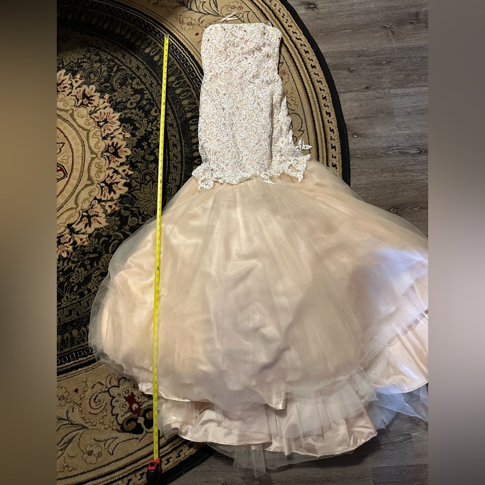 Renaissance Collection Sleeveless Lace & Beaded Top Ballgown Size 2 - Picture 7 of 7